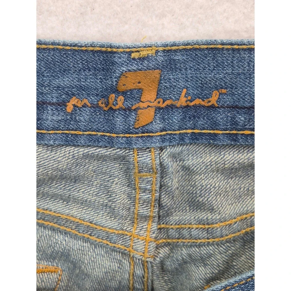7 For All Mankind Flare Leg Jeans Women's 31 Medium Wash Blue USA